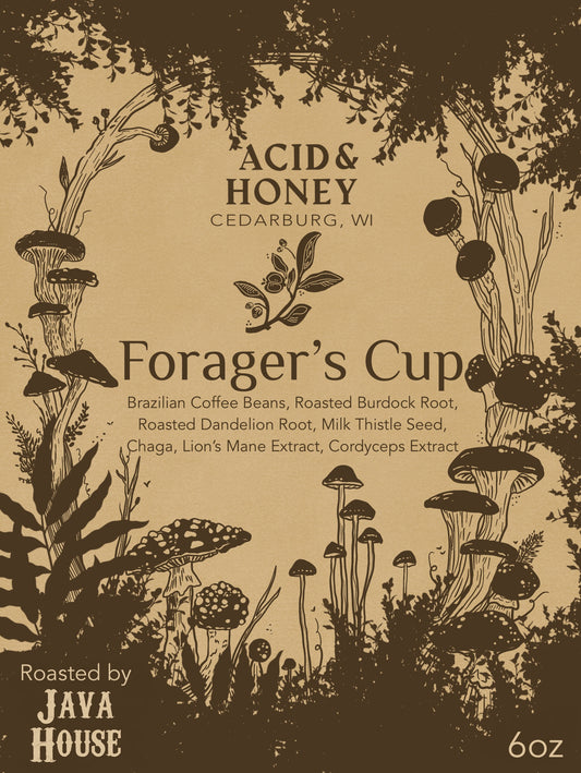 Forager’s Cup – Adaptogenic Mushroom Root Coffee with Lion’s Mane, Cordyceps, Chaga & Roasted Detox Roots for Focus, Energy & Liver Support