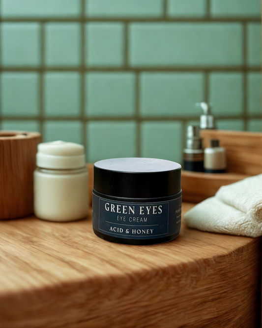 Green Eyes – Natural Tallow Eye Cream with Bakuchiol, Ostrich Oil & Green Coffee for Puffiness, Fine Lines, Dark Circles & Lash Growth