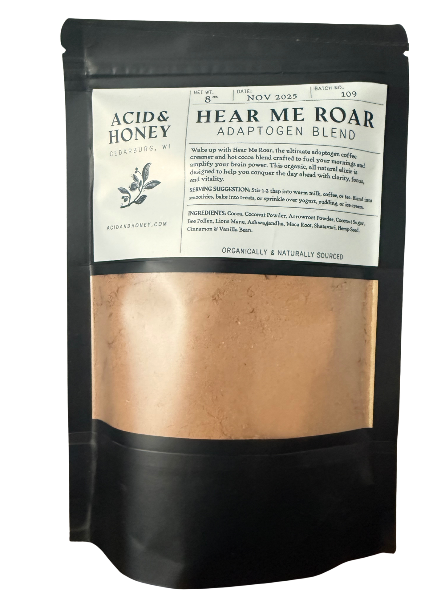 Hear Me Roar – Adaptogenic Mushroom & Hormone Balance Hot Chocolate with Lion’s Mane, Maca, Ashwagandha & Shatavari