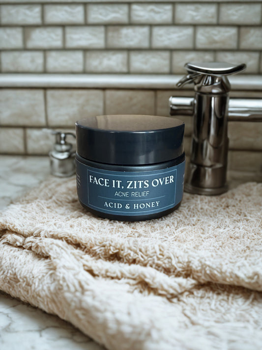Face It, Zits Over – Tallow Acne Relief Cream with Zinc, Oregano, Neem & Reishi for Breakouts, Redness & Oil Balance